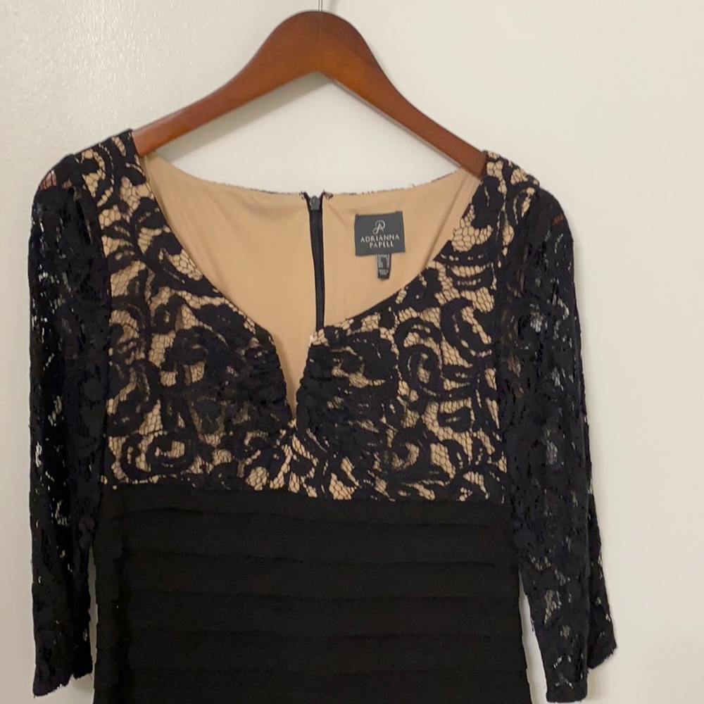 Adrianna papell black lace dress